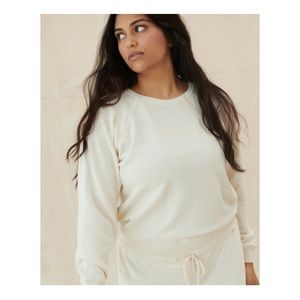 THE GREAT. The Shrunken Sweatshirt - Washed White - Size 1